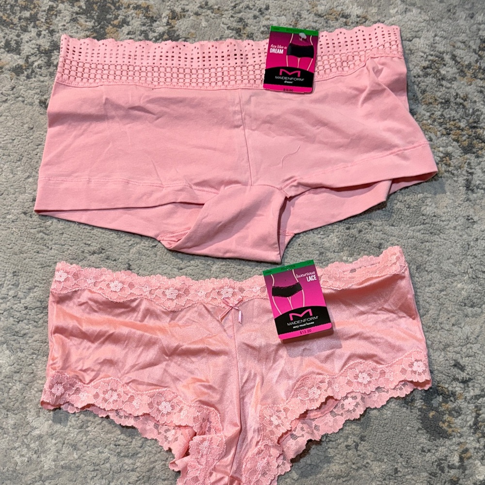 Maidenform new with tags, hipster, lace, boy, short cotton size large